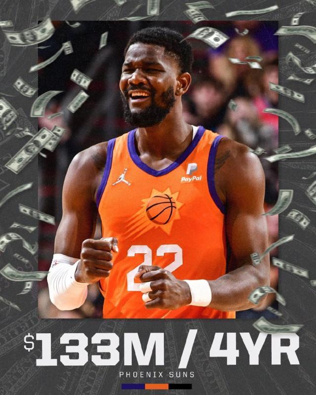 v体育-太阳匹配步行者顶薪报价 艾顿如愿获得1.33亿肥约